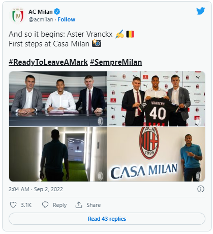 AC Milan Resmi Rekrut